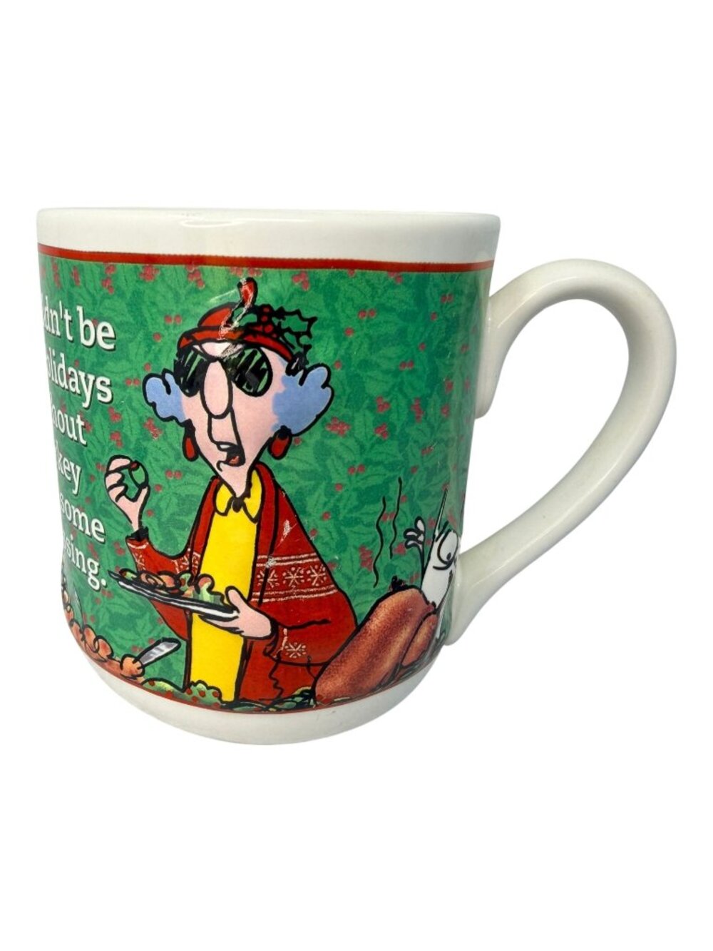 Hallmark Maxine Thanksgiving Mug Shoebox Humor Turkey‎ Coffee Cup 1990s